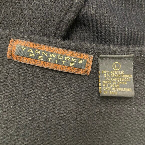 Yarnworks Petite Vintage Lambswool Pearl Sweater‎ Dress Size L - Picture 2 of 6